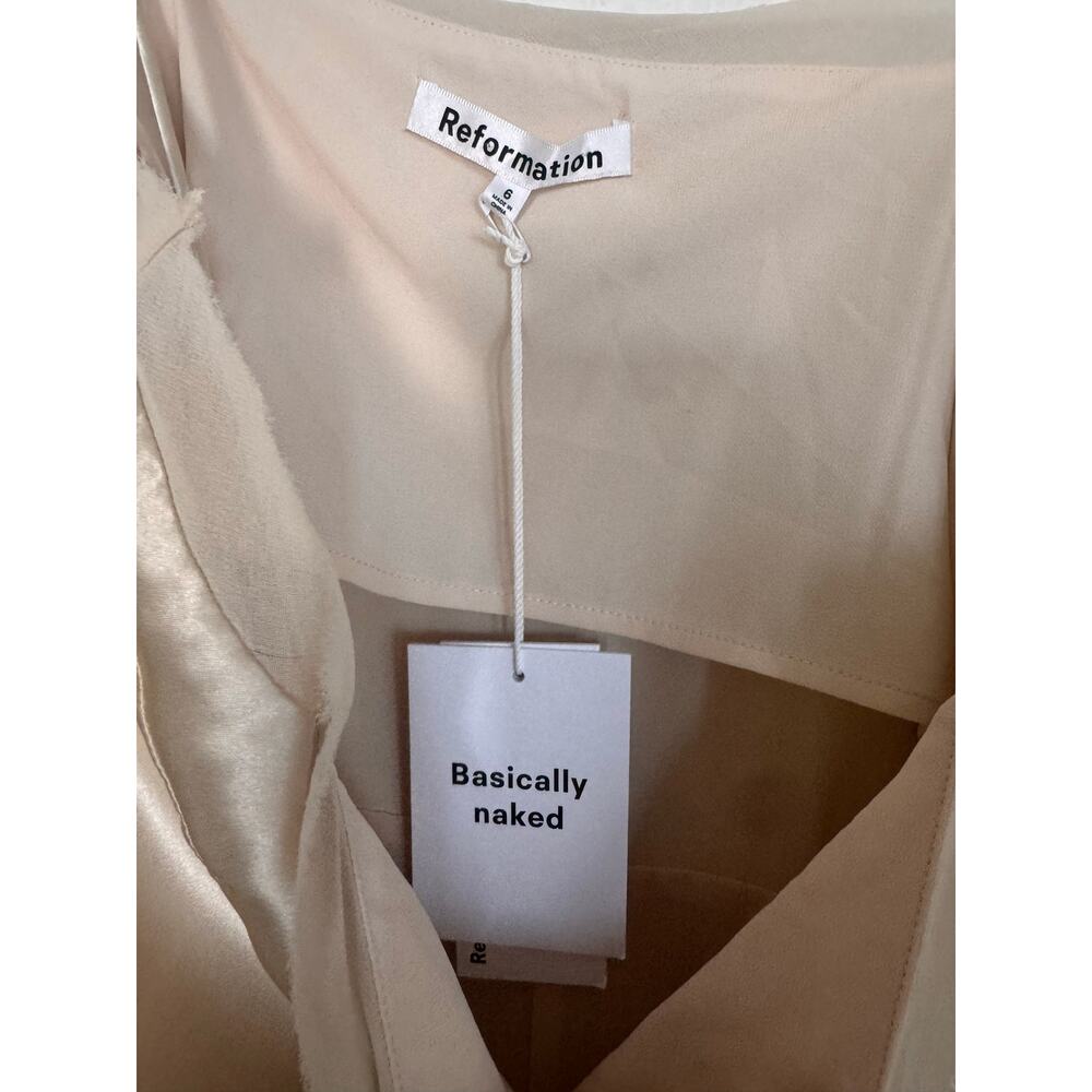 Reformation Satin Ivory Mini Dress - Picture 6 of 8